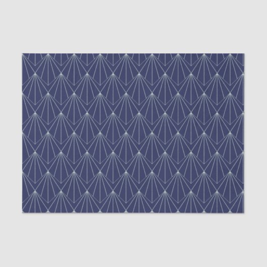 Art Deco Abstract geometrisch patroon donkerblauw Tissuepapier (Voorkant)