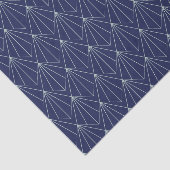 Art Deco Abstract geometrisch patroon donkerblauw Tissuepapier (Detail)