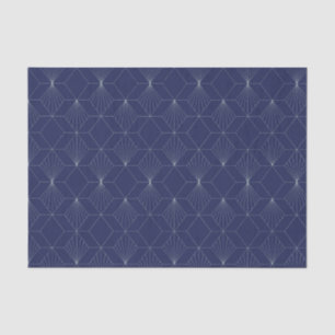 Art Deco Abstract geometrisch patroon donkerblauw Tissuepapier
