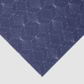 Art Deco Abstract geometrisch patroon donkerblauw Tissuepapier (Detail)
