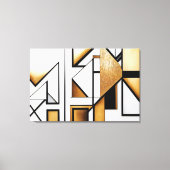 Art Deco Abstract Goud en Zwart Canvas Afdruk (Voorkant)