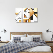 Art Deco Abstract Goud en Zwart Canvas Afdruk (Insitu (Slaapkamer))