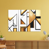 Art Deco Abstract Goud en Zwart Canvas Afdruk (Insitu (Woonkamer))