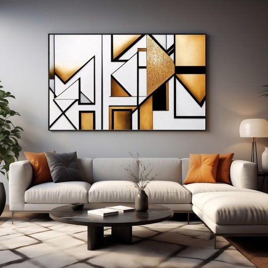 Art Deco Abstract Goud en Zwart Poster
