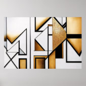 Art Deco Abstract Goud en Zwart Poster (Voorkant)