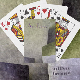 Art Deco Abstract Groen Paars  Pokerkaarten