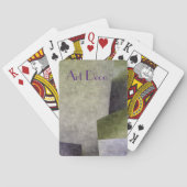 Art Deco Abstract Groen Paars Pokerkaarten (Achterkant)