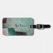 Art Deco Abstract in Emerald Green en Mauve Bagagelabel (Voorkant horizontaal)