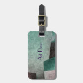Art Deco Abstract in Emerald Green en Mauve Bagagelabel (Voorkant verticaal)