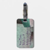 Art Deco Abstract in Emerald Green en Mauve Bagagelabel (Achterkant verticaal)