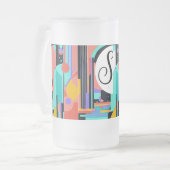 Art Deco Abstract Matglas Bierpul (Voorkant links)