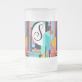 Art Deco Abstract Matglas Bierpul (Center)