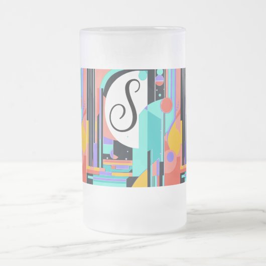 Art Deco Abstract Matglas Bierpul (Center)