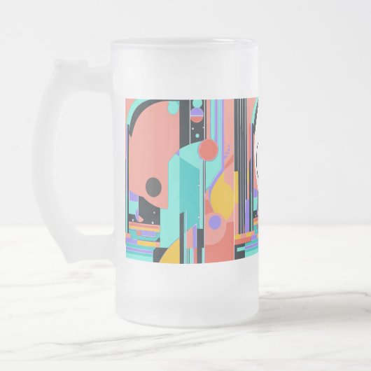 Art Deco Abstract Matglas Bierpul (Links)