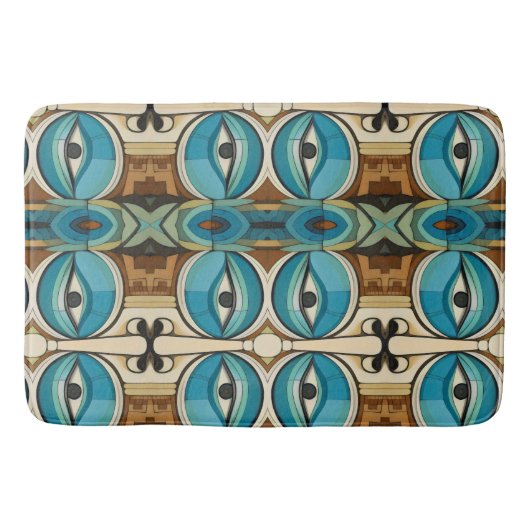 Art Deco Abstract Oogpatroon Badmat (Voorkant)