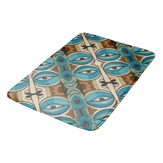 Art Deco Abstract Oogpatroon Badmat (Gekanteld)