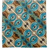 Art Deco Abstract Oogpatroon Douchegordijn (Voorkant)