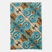 Art Deco Abstract Oogpatroon Theedoek (Verticaal)