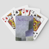 Art Deco Abstract Paarse en Groene  Pokerkaarten (Achterkant)