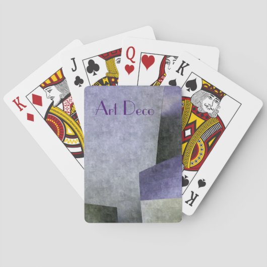 Art Deco Abstract Paarse en Groene  Pokerkaarten (Achterkant)