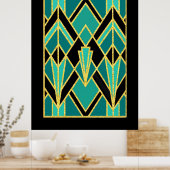 Art Deco Abstract patroon Poster (Keuken)