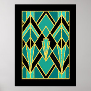 Art Deco Abstract patroon Poster
