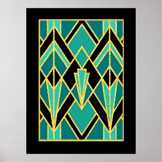 Art Deco Abstract patroon Poster (Voorkant)