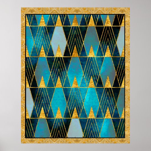 Art Deco Abstract Patroon Poster (Voorkant)