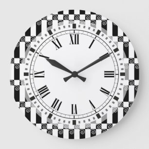 Art Deco Abstract/Wenen Geometrische afscheiding Grote Klok