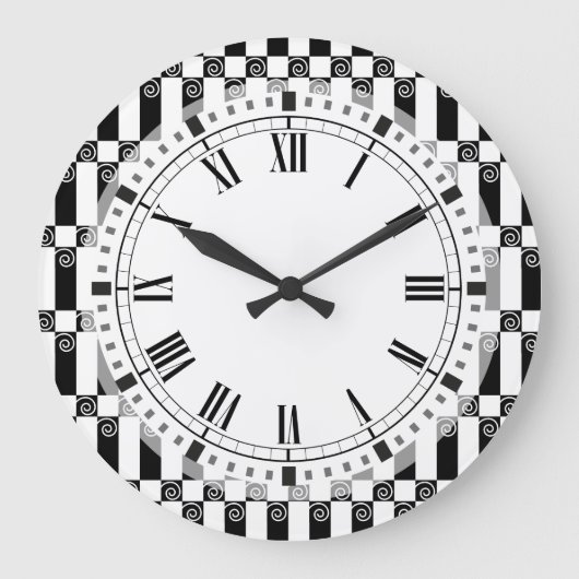 Art Deco Abstract/Wenen Geometrische afscheiding Grote Klok (Voorkant)