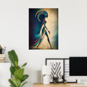 Art Deco Abstracte Figuur Geometrische Moderne Wan Poster (Thuiskantoor)