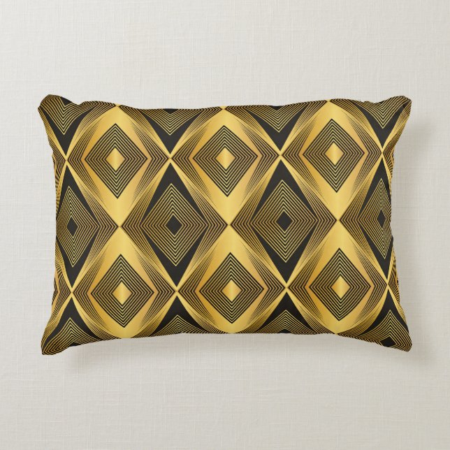 Art Deco: Abstracte geometrische achtergrond Accent Kussen (Voorkant)