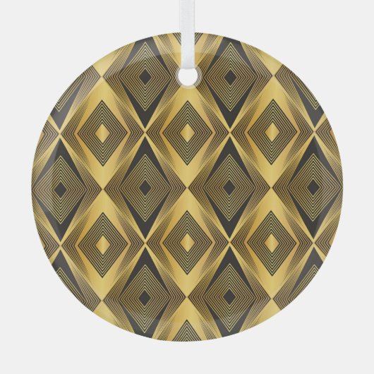 Art Deco: Abstracte geometrische achtergrond Glas Ornament (Voorkant)