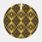 Art Deco: Abstracte geometrische achtergrond Glas Ornament (Achterkant)