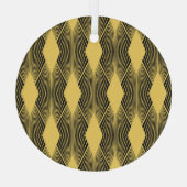 Art Deco Abstracte geometrische achtergrond Glas Ornament (Achterkant)