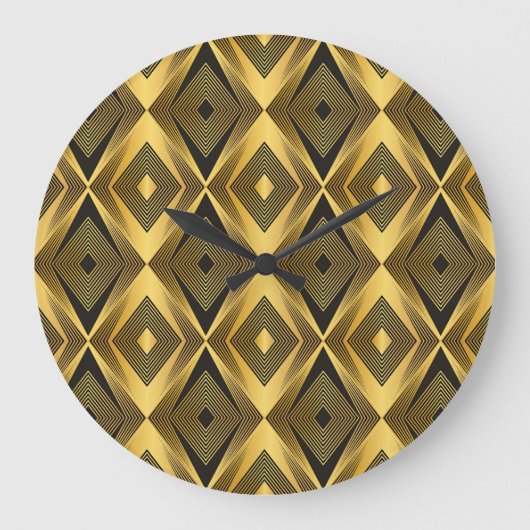 Art Deco: Abstracte geometrische achtergrond Grote Klok (Voorkant)