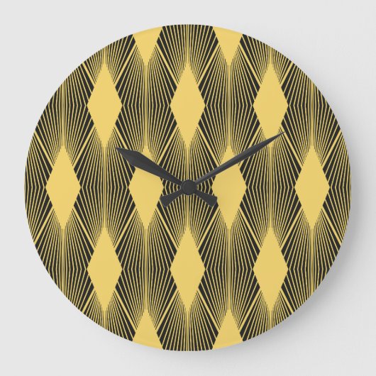 Art Deco Abstracte geometrische achtergrond Grote Klok (Voorkant)