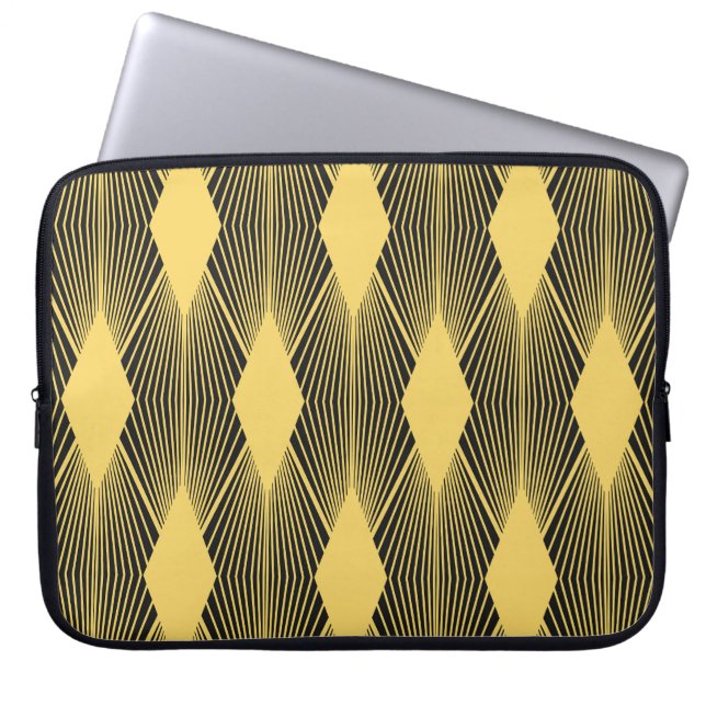 Art Deco Abstracte geometrische achtergrond Laptop Sleeve (Voorkant)