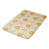Art Deco Abstracte Oranje Zon op Wit Badmat (Gekanteld)