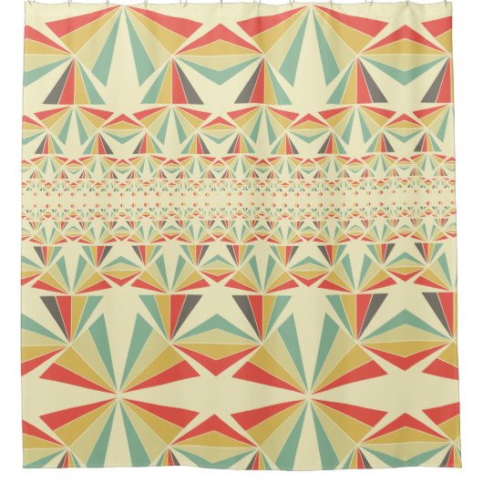 Art Deco abstracte tribale driehoeken patroon Douchegordijn (Voorkant)