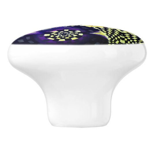 Art Deco - Abstracte verspreiding Keramische Knop (Zijkant)