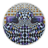 Art Deco - Abstracte verspreiding Keramische Knop (Voorkant)