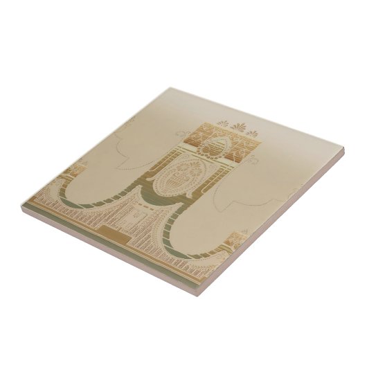  Art Deco Acanthus & Vine Frieze Tegeltje (Zijkant)