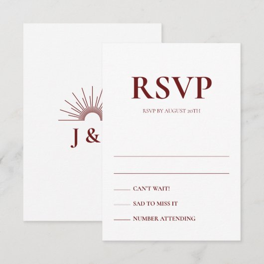 Art Deco Accents Wedding Response Cards Kaart (Voorkant / Achterkant)