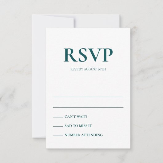 Art Deco Accents Wedding Response Cards Kaart (Voorkant)