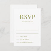 Art Deco Accents Wedding Response Cards Kaart (Voorkant / Achterkant)