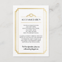 Art Deco-accommodatie bruiloft — Gegevens Informatiekaartje