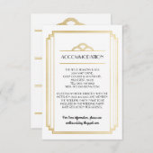 Art Deco-accommodatie bruiloft — Gegevens Informatiekaartje (Voorkant / Achterkant)