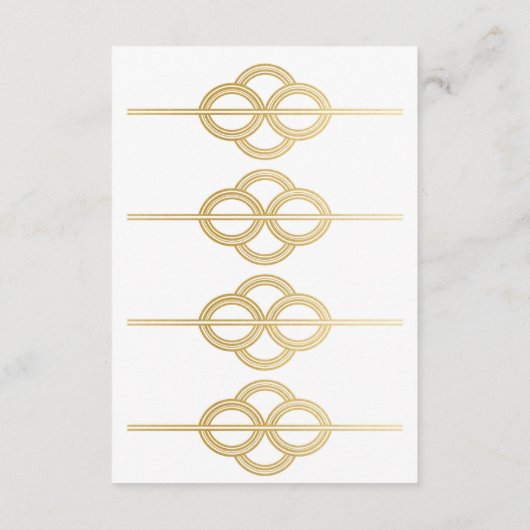 Art Deco-accommodatie bruiloft — Gegevens Informatiekaartje (Achterkant)