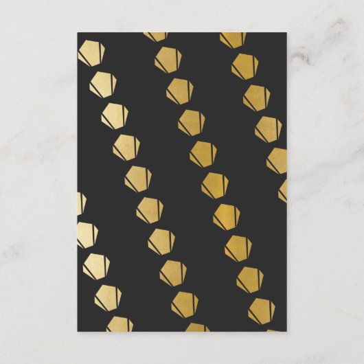 Art Deco Accommodding Wedding-kaarten Gold Black Informatiekaartje (Achterkant)